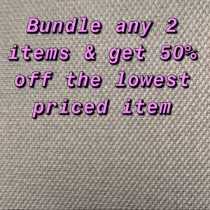 Sale!! 50% off lowest item when bundled
